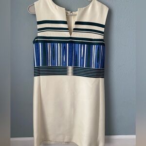 Tory Burch Mikado plaited striped dress